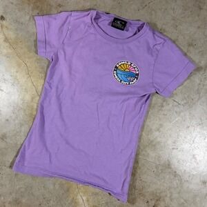 O'Neill Santa Cruz Surf Shop Purple Graphic T-Shirt Womens Youth Grom Small Tee
